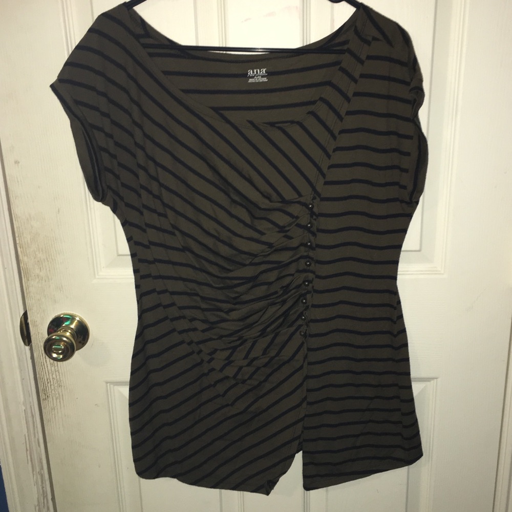 Army green and black blouse
